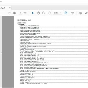 Same Tractor Silver 130 after 3001 Parts Catalog Manual - PDF DOWNLOAD