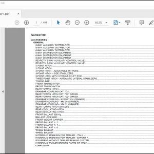 Same Tractor Silver 160 Parts Catalog Manual - PDF DOWNLOAD