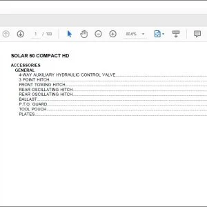 Same Tractor Solar 60 Compact HD Parts Catalog Manual - PDF DOWNLOAD