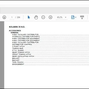 Same Tractor Solaris 35 H.D Parts Catalog Manual - PDF DOWNLOAD
