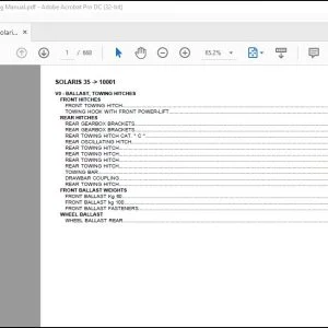 Same Tractor Solaris 35 after 10001 Parts Catalog Manual - PDF DOWNLOAD