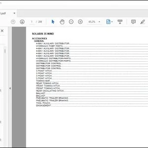 Same Tractor Solaris 35 wind Parts Catalog Manual - PDF DOWNLOAD