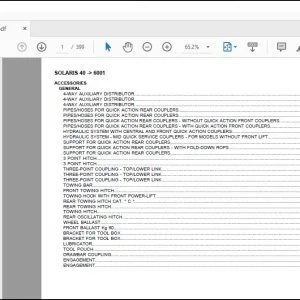 Same Tractor Solaris 40 after 6001 Parts Catalog Manual - PDF DOWNLOAD