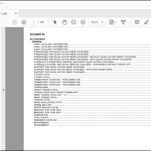 Same Tractor Solaris 40D Parts Catalog Manual - PDF DOWNLOAD