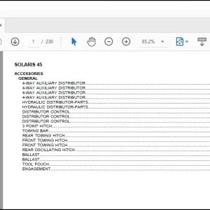 Same Solaris 45 Tractor Spare Parts Catalog PDF Download