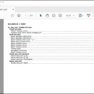 Same Tractor Solaris 45 after 10001 Parts Catalog Manual - PDF DOWNLOAD