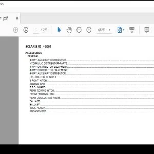 Same Tractor Solaris 45 after 5001 Parts Catalog Manual - PDF DOWNLOAD