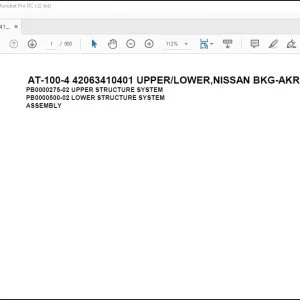 Tadano AT-100-4 42063410401 UPPER LOWER,NISSAN BKG-AKR85AN-EE5AHY-J Parts Manual - PDF DOWNLOAD