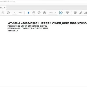 Tadano AT-100-4 42063433631 UPPER LOWER,HINO BKG-XZU304X-TYFMG6 Parts Manual - PDF DOWNLOAD