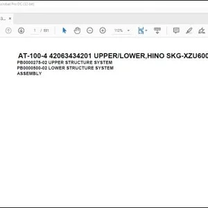 Tadano AT-100-4 42063434201 UPPER LOWER,HINO SKG-XZU600X-TYMMC6 Parts Manual - PDF DOWNLOAD
