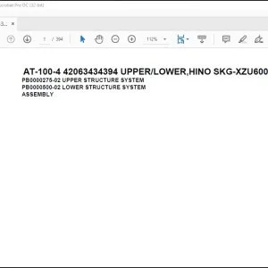 Tadano AT-100-4 42063434394 UPPER LOWER HINO SKG-XZU600X-TYMMC6 Parts Manual - PDF DOWNLOAD