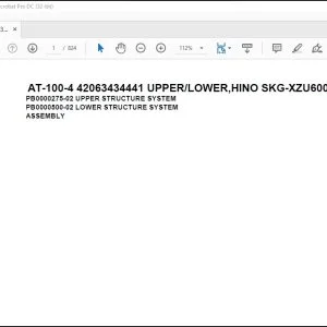 Tadano AT-100-4 42063434441 UPPER LOWER,HINO SKG-XZU600X-TYMMC6 Parts Manual - PDF DOWNLOAD