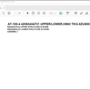 Tadano AT-100-4 42063434731 UPPERLOWER,HINO TKG-XZU600X-TYTMC6 Parts Manual - PDF DOWNLOAD