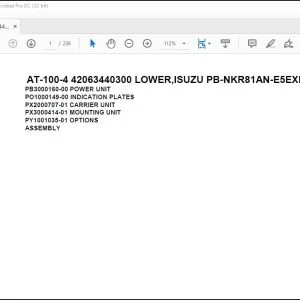 Tadano AT-100-4 42063440300 LOWER,ISUZU PB-NKR81AN-E5EXHY-B Parts Catalog Manual - PDF DOWNLOAD