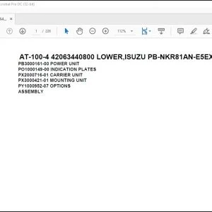 Tadano AT-100-4 42063440800 LOWER ISUZU PB-NKR81AN-E5EXHY Parts Catalog Manual - PDF DOWNLOAD