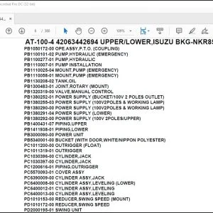 Tadano AT-100-4 42063442694 UPPERLOWER,ISUZU BKG-NKR85AN-EE5AHY-JD Parts Manual - PDF DOWNLOAD