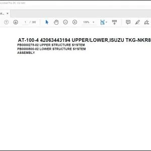 Tadano AT-100-4 42063443194 UPPERLOWER,ISUZU TKG-NKR85AN-EE5AHY-JM Parts Manual - PDF DOWNLOAD
