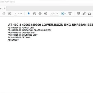 Tadano AT-100-4 42063449900 LOWER,ISUZU BKG-NKR85AN-EE5AHY-M Parts Catalog Manual - PDF DOWNLOAD