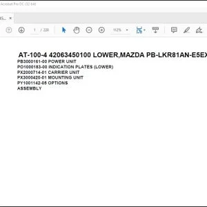 Tadano AT-100-4 42063450100 LOWER,MAZDA PB-LKR81AN-E5EXHY Parts Catalog Manual - PDF DOWNLOAD