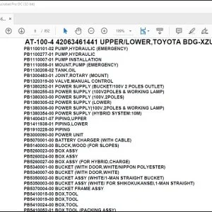 Tadano AT-100-4 42063461441 UPPER/LOWER,TOYOTA BDG-XZU304A-TYTMB6 Parts Catalog Manual - PDF DOWNLOAD
