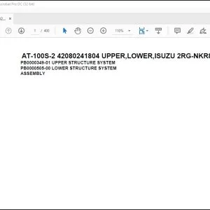 Tadano AT-100S-2 42080241804 UPPER,LOWER,ISUZU 2RG-NKR88AN-EE5AHY-J Parts Manual - PDF DOWNLOAD