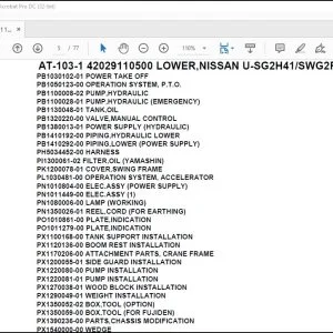 Tadano AT-103-1 42029110500 LOWER,NISSAN U-SG2H41SWG2RB Parts Manual - PDF DOWNLOAD