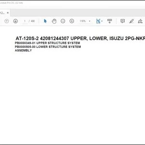 Tadano AT-120S-2 42081244307 UPPER,LOWER,ISUZU 2PG-NKR88N-HN5AY-M Parts Manual - PDF DOWNLOAD
