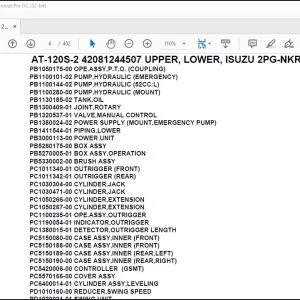 Tadano AT-120S-2 42081244507 UPPER,LOWER,ISUZU 2PG-NKR88N-HN5AY-D Parts Manual - PDF DOWNLOAD
