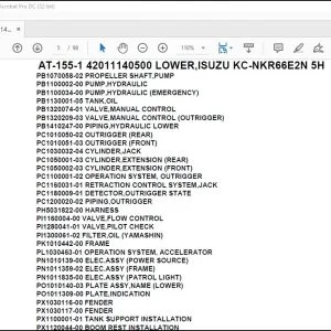 Tadano AT-155-1 42011140500 LOWER,ISUZU KC-NKR66E2N 5H Spare Parts Catalog Manual - PDF DOWNLOAD
