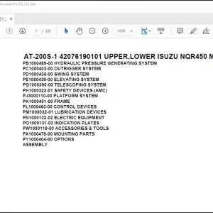 Tadano AT-200S-1 42076190101 UPPER,LOWER ISUZU NQR450 MOUNTING ON S Parts Manual - PDF DOWNLOAD