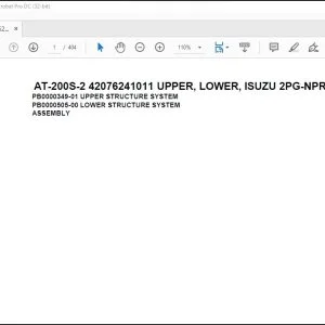 Tadano AT-200S-2 42076241011 UPPER, LOWER, ISUZU 2PG-NPR88YN-KN5AY-  Parts Manual - PDF DOWNLOAD