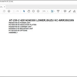 Tadano AT-230-2 42014240300 LOWER,ISUZU KC-NRR35G3XN Parts Manual - PDF DOWNLOAD