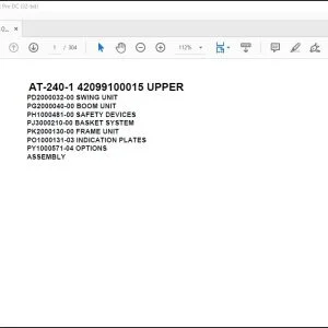 Tadano AT-240-1 42099100015 UPPER Spare Parts Catalog Manual - PDF DOWNLOAD