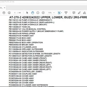 Tadano AT-270-2 42083242022 UPPER, LOWER, ISUZU 2RG-FRR90S1-JAYN-D Parts Manual - PDF DOWNLOAD