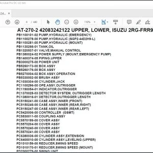 Tadano AT-270-2 42083242122 UPPER, LOWER, ISUZU 2RG-FRR90S1-JAYN-D Parts Manual - PDF DOWNLOAD