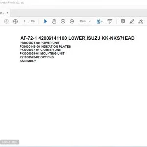 Tadano AT-72-1 42006141100 LOWER, ISUZU KK-NKS71EAD Spare Parts Catalog Manual - PDF DOWNLOAD
