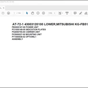 Tadano AT-72-1 43003120100 LOWER, MITSUBISHI KG-FB51AA1A47 Spare Parts Catalog Manual - PDF DOWNLOAD