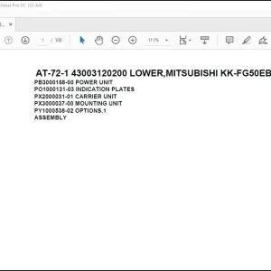 Tadano AT-72-1 43003120200 LOWER, MITSUBISHI KK-FG50EB Spare Parts Catalog Manual - PDF DOWNLOAD