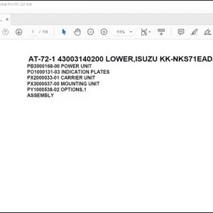 Tadano AT-72-1 43003140200 LOWER, ISUZU KK-NKS71EAD Spare Parts Catalog Manual - PDF DOWNLOAD