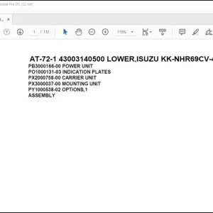 Tadano AT-72-1 43003140500 LOWER, ISUZU KK-NHR69CV-4CXY Spare Parts Catalog Manual - PDF DOWNLOAD