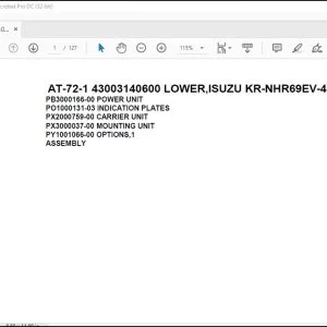 Tadano AT-72-1 43003140600 LOWER ISUZU KR-NHR69EV-4VXHY Spare Parts Catalog Manual - PDF DOWNLOAD
