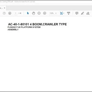 Tadano Crane AC-40-1-80101 4 BOOM,CRAWLER TYPE Spare Parts Catalog Manual - PDF DOWNLOAD