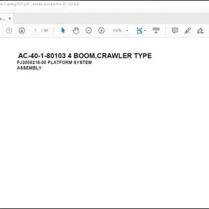 Tadano Crane AC-40-1-80103 4 BOOM,CRAWLER TYPE Spare Parts Catalog Manual - PDF DOWNLOAD