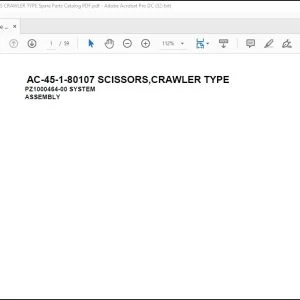 Tadano Crane AC-45-1-80107 SCISSORS,CRAWLER TYPE Spare Parts Catalog Manual - PDF DOWNLOAD