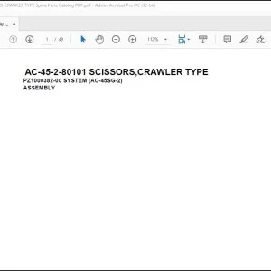 Tadano Crane AC-45-2-80101 SCISSORS CRAWLER TYPE Spare Parts Catalog Manual - PDF DOWNLOAD
