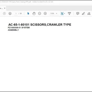 Tadano Crane AC-65-1-80101 SCISSORS CRAWLER TYPE Spare Parts Catalog Manual - PDF DOWNLOAD
