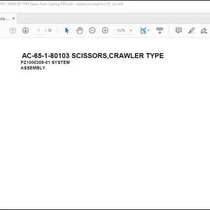 Tadano Crane AC-65-1-80103 SCISSORS,CRAWLER TYPE Spare Parts Catalog Manual - PDF DOWNLOAD