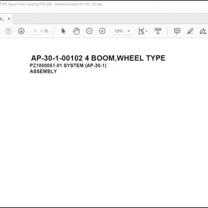 Tadano Crane AP-30-1-00102 4 BOOM,WHEEL TYPE Spare Parts Catalog Manual - PDF DOWNLOAD