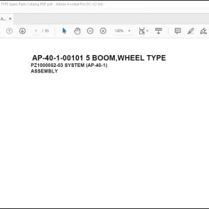 Tadano Crane AP-40-1-00101 5 BOOM,WHEEL TYPE Spare Parts Catalog Manual - PDF DOWNLOAD