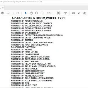 Tadano Crane AP-40-1-00102 5 BOOM, WHEEL TYPE Spare Parts Catalog Manual - PDF DOWNLOAD